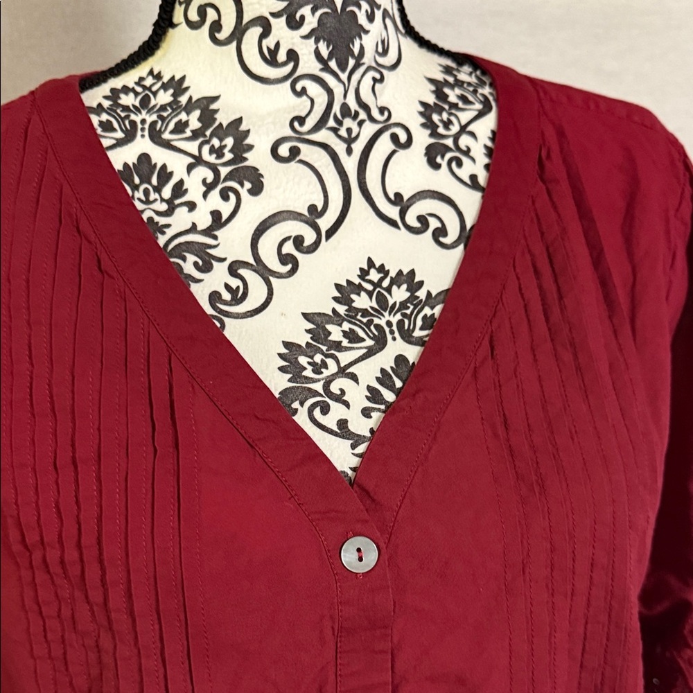 Soft Surroundings Trella Intricate Eyelet Burgundy Lace Women's Tunic Cotton XL - Picture 3 of 14